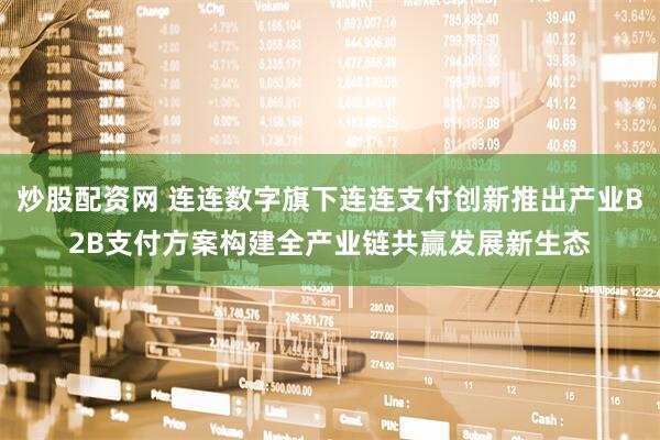 炒股配资网 连连数字旗下连连支付创新推出产业B2B支付方案构建全产业链共赢发展新生态